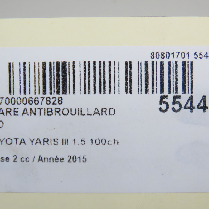 Phare antibrouillard avant droit occasion TOYOTA YARIS III Phase 2 06-2014->... 1.5 100ch 8121002110 7