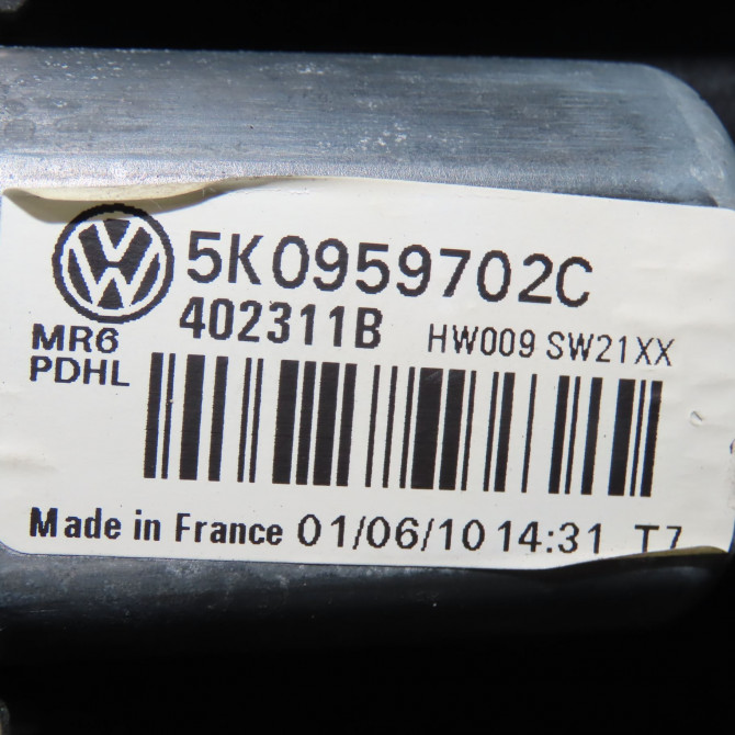 Mecanisme + moteur lève-glace avant droit occasion VOLKSWAGEN GOLF VI Phase 1 10-2008->04-2013 2.0 TDI 140ch 5K0837462D 5