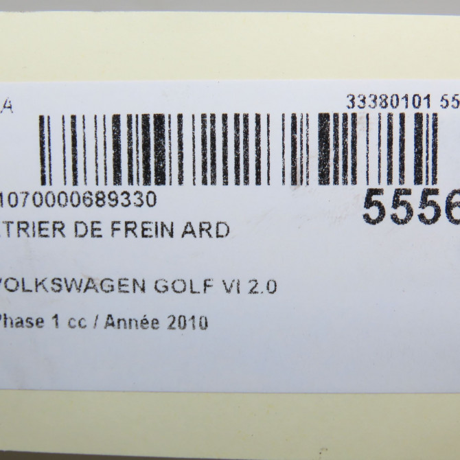 Etrier de frein arrière droit occasion VOLKSWAGEN GOLF VI Phase 1 10-2008->04-2013 2.0 TDI 140ch 1K0615424J 6