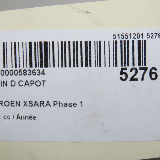 Verin d capot occasion CITROEN XSARA Phase 1 02-1998->09-2000 792513 5