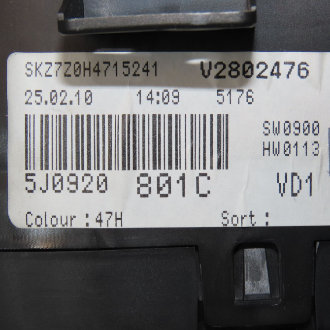 Compteur occasion SKODA FABIA II Phase 1 05-2007->03-2010 1.4 TDI 80ch 5J0920801CKD0 6