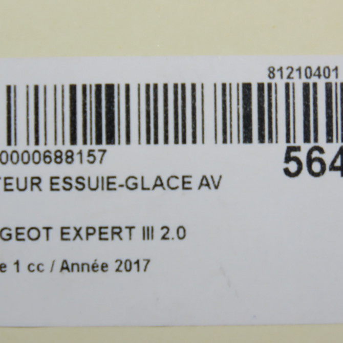 Moteur essuie-glace avant occasion PEUGEOT EXPERT III phase 1 03-2016->... 2.0 BLUEHDI 120ch 9808465280 6