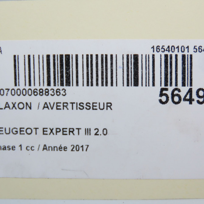 Klaxon  / avertisseur occasion PEUGEOT EXPERT III phase 1 03-2016->... 2.0 BLUEHDI 120ch 9811351780 5