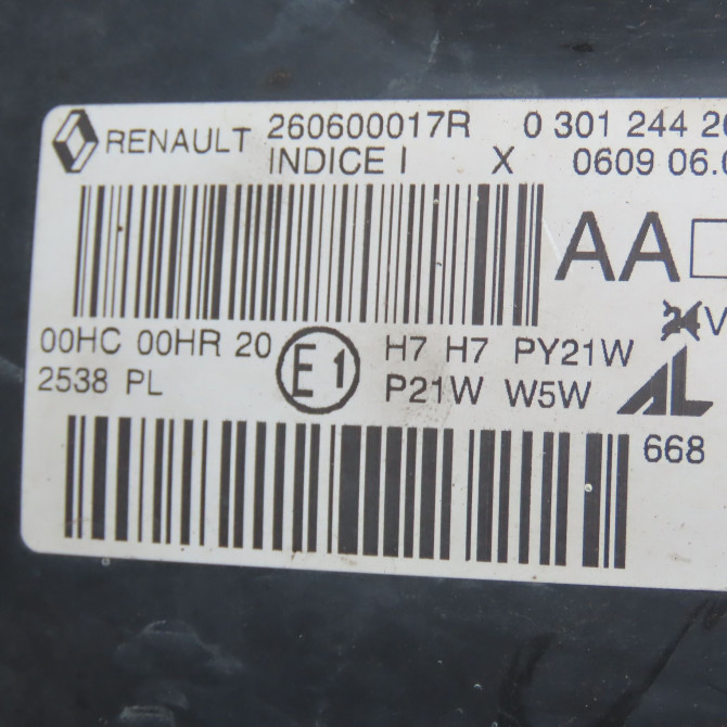 Phare gauche occasion RENAULT MEGANE III Phase 1 11-2008->01-2012 1.9 DCI 130ch 260609764R 5