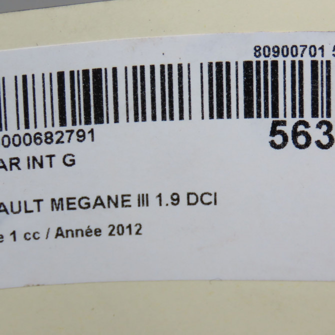 Feu arrière interieur gauche occasion RENAULT MEGANE III Phase 1 11-2008->01-2012 1.9 DCI 130ch 265550009R 5