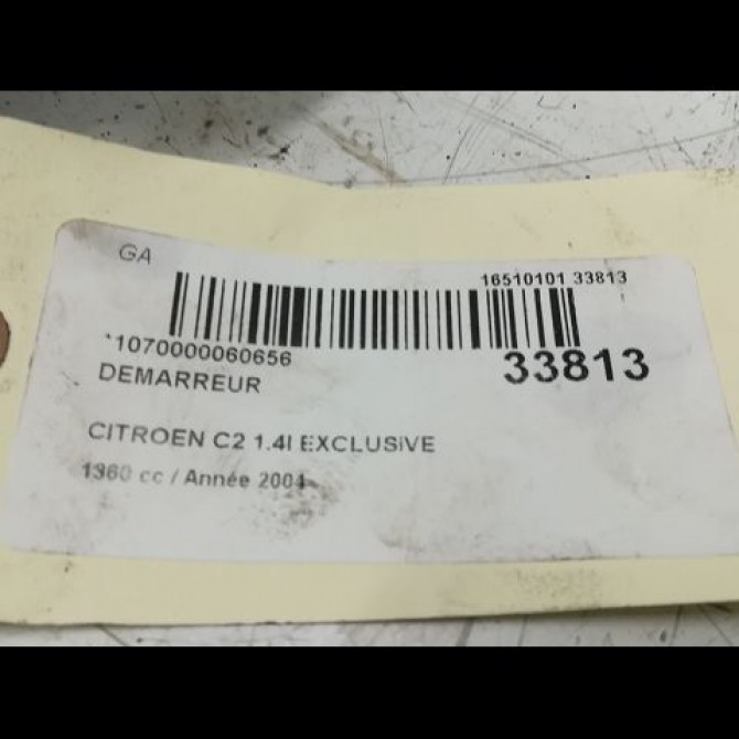 Démarreur occasion CITROEN C2 Phase 1 09-2003->10-2008 1.4i 5802M9 6