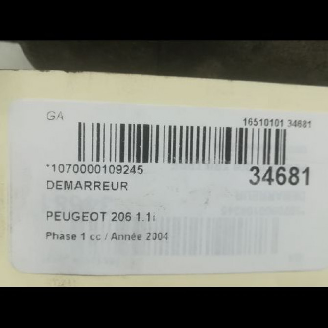 Démarreur occasion PEUGEOT 206 Phase 1 09-1998->03-2009 1.1i 5802M9 5