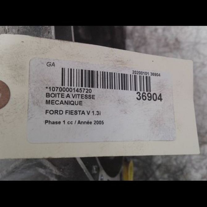 Boîte à vitesse mecanique occasion FORD FIESTA V Phase 1 09-2002->10-2005 1.3i 6