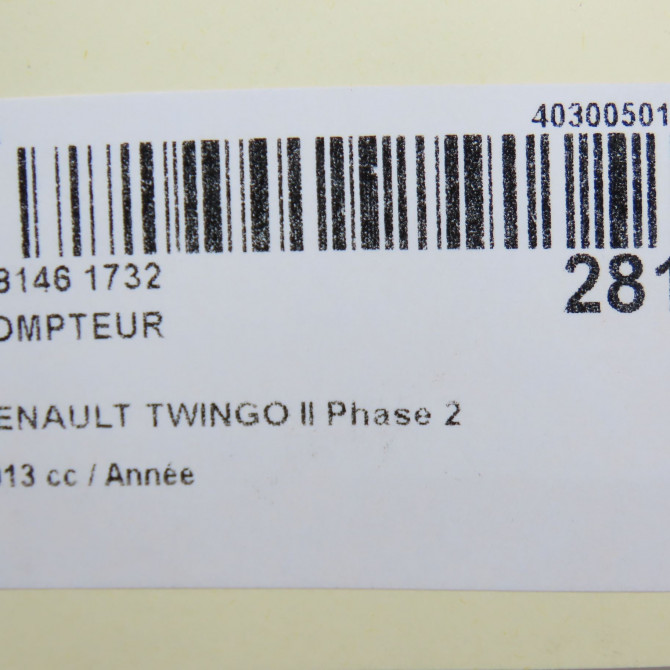 Compteur occasion RENAULT TWINGO II Phase 2 12-2011->12-2014 8201462024 6