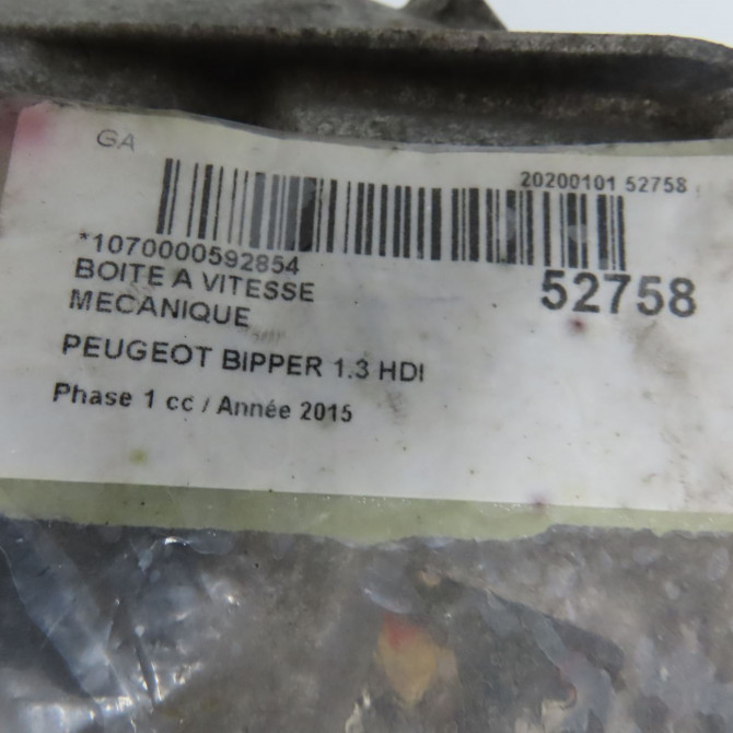 Boîte à vitesse mecanique occasion PEUGEOT BIPPER Phase 1 03-2008->... 1.3 HDI 75ch 1611308180 6