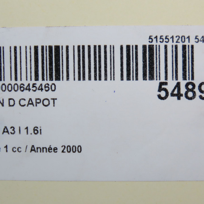 Verin d capot occasion AUDI A3 I Phase 1 09-1996->10-2000 1.6i 8L0823359 5