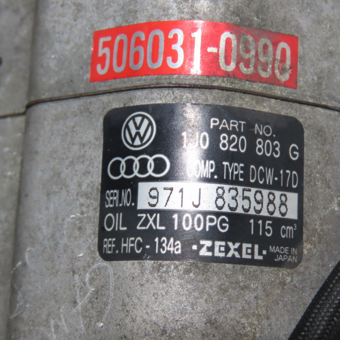 Compresseur air conditionne occasion AUDI A3 I Phase 1 09-1996->10-2000 1.6i 1J0820805X 7