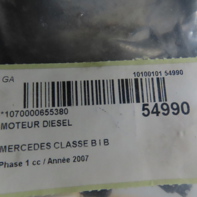 Moteur diesel occasion MERCEDES CLASSE B I Phase 1 06-2005->04-2008 B 180 CDI 8