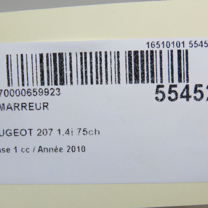 Démarreur occasion PEUGEOT 207 Phase 1 04-2006->06-2013 1.4i 75ch 5802M9 7
