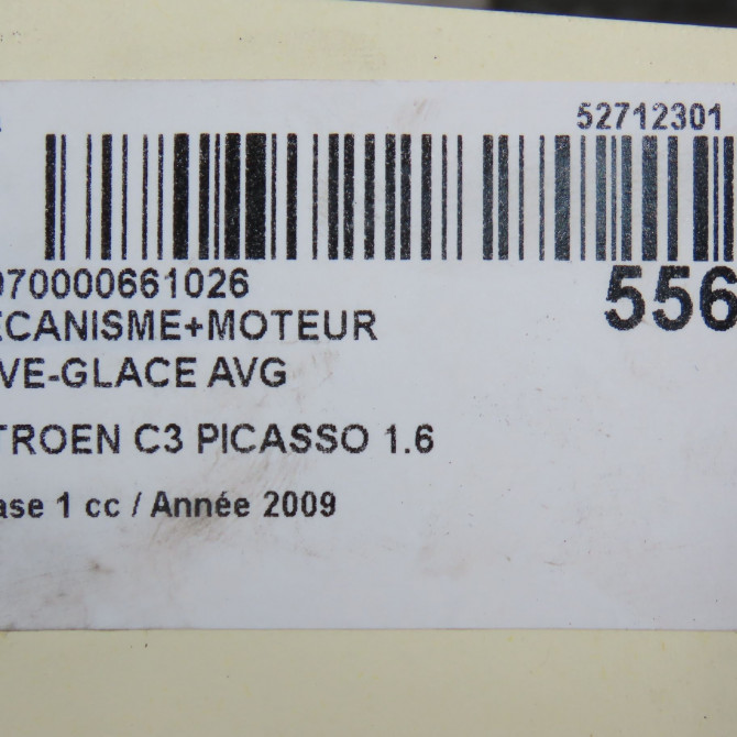 Mecanisme+moteur leve-glace avg occasion CITROEN C3 PICASSO Phase 1 02-2009->08-2012 1.6 HDi 16v 110ch 9221FZ 7