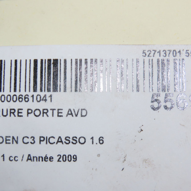 Serrure porte avd occasion CITROEN C3 PICASSO Phase 1 02-2009->08-2012 1.6 HDi 16v 110ch 9136FH 7