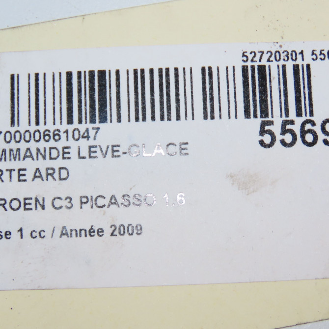Commande leve-glace porte arrière droite occasion CITROEN C3 PICASSO Phase 1 02-2009->08-2012 1.6 HDi 16v 110ch 6490Q1 7