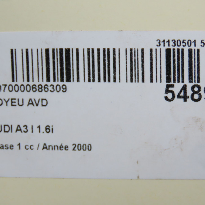 Moyeu avd occasion AUDI A3 I Phase 1 09-1996->10-2000 1.6i 1J0407613G 5