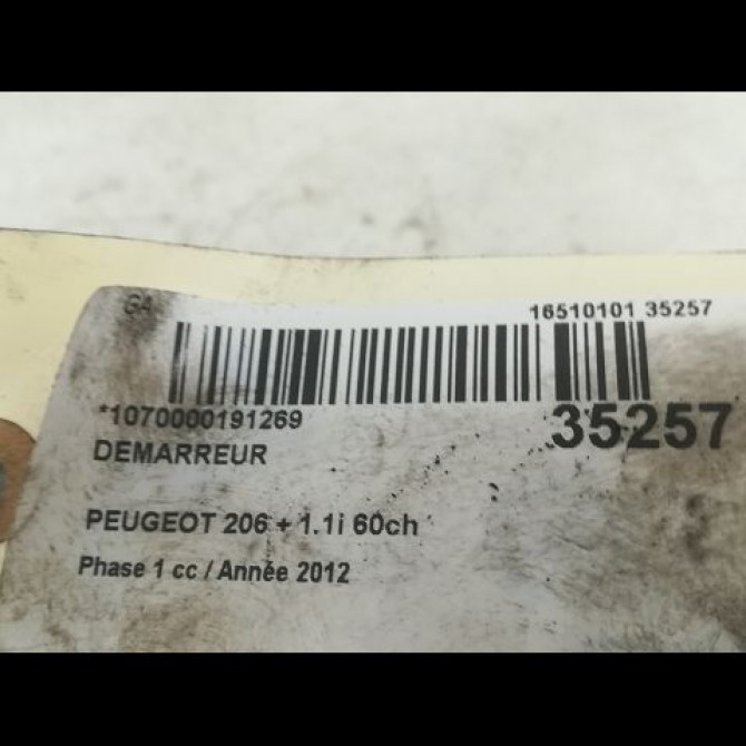 Démarreur occasion PEUGEOT 206 + Phase 1 03-2009->05-2013 1.1i 60ch 5802M9 4
