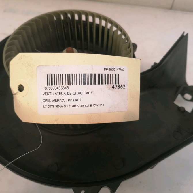 Ventilateur de chauffage occasion OPEL MERIVA I Phase 2 01-2006->09-2010 1.7 CDTI 100ch 13124703 4