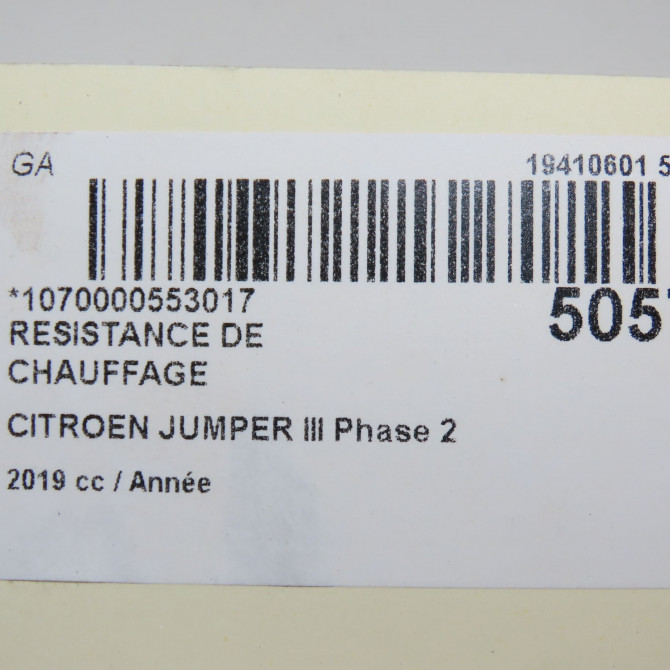 Resistance de chauffage occasion CITROEN JUMPER III Phase 2 06-2014->... 6450XR 5