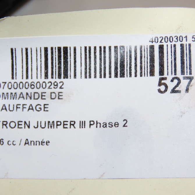 Commande de chauffage occasion CITROEN JUMPER III Phase 2 06-2014->... 1607139980 6