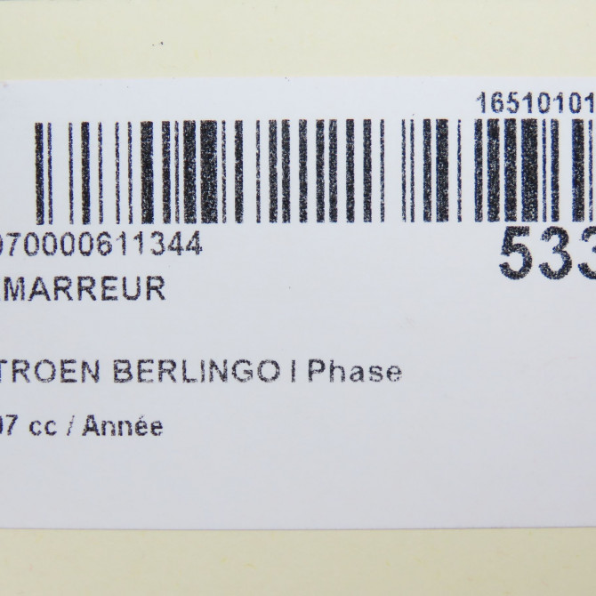Démarreur occasion CITROEN BERLINGO I Phase 1 09-1996->11-2002 5802M9 7