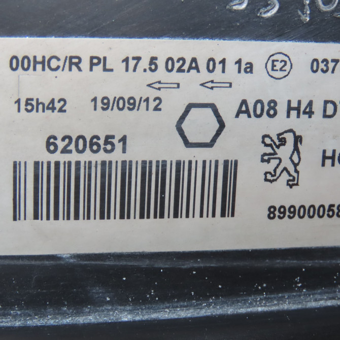 Phare droit occasion PEUGEOT 1007 Phase 1 04-2005->12-2010 1.6i 16v 620651 4