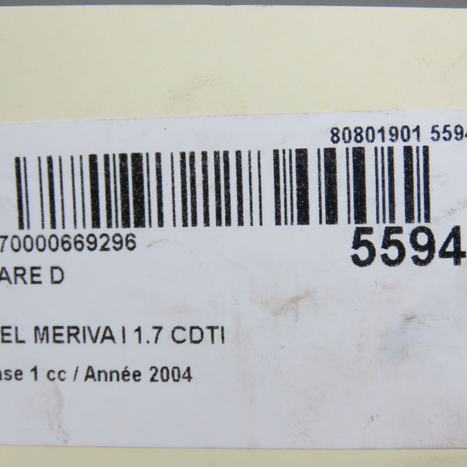 Phare droit occasion OPEL MERIVA I Phase 1 04-2003->12-2005 1.7 CDTI 93175365 6