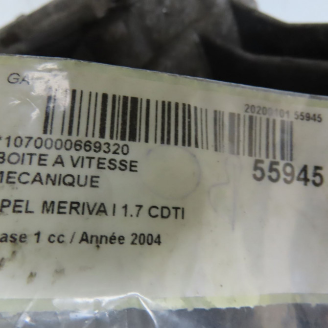 Boîte à vitesse mecanique occasion OPEL MERIVA I Phase 1 04-2003->12-2005 1.7 CDTI 24461926 7