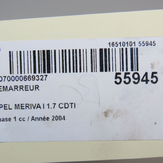 Démarreur occasion OPEL MERIVA I Phase 1 04-2003->12-2005 1.7 CDTI 98014743 7
