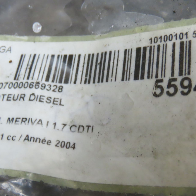 Moteur diesel occasion OPEL MERIVA I Phase 1 04-2003->12-2005 1.7 CDTI 98005521 8