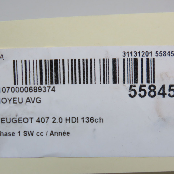 Moyeu avg occasion PEUGEOT 407 phase 1 SW 07-2004->07-2008 2.0 HDI 136ch 330780 5