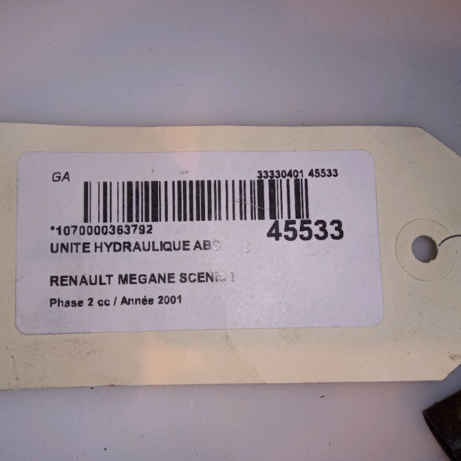 Unité hydraulique ABS occasion RENAULT MEGANE SCENIC I Phase 2 08-1999->06-2003 1.9 DCI 7701050006 5