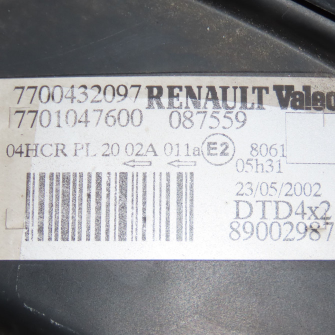 Phare droit occasion RENAULT SCENIC I Phase 2 08-1999->06-2003 1.6i 107ch 260102746R 4