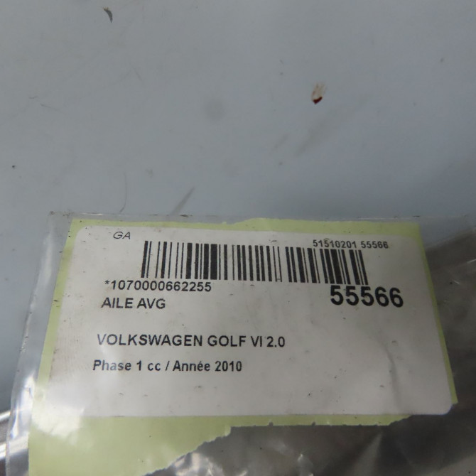 Aile avant gauche occasion VOLKSWAGEN GOLF VI Phase 1 10-2008->04-2013 2.0 TDI 140ch 5K6821021B 3