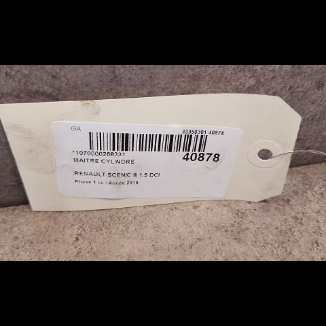 Maitre cylindre occasion RENAULT SCENIC III Phase 1 04-2009->11-2011 1.5 DCI 105ch 460115826R 2