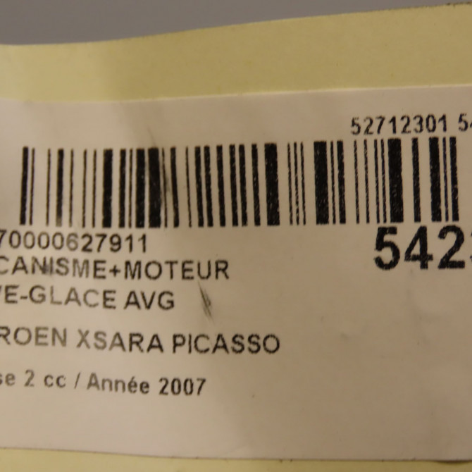 Mecanisme+moteur leve-glace avg occasion CITROEN XSARA PICASSO Phase 2 02-2004->12-2010 1.6 HDI 92 ch 9221G2 7