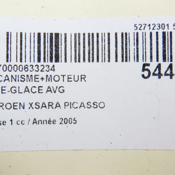 Mecanisme+moteur leve-glace avg occasion CITROEN XSARA PICASSO Phase 1 12-1999->02-2004 2.0 HDi 90ch 9221G2 8