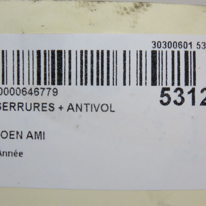 Kit serrures + antivol occasion CITROEN 6