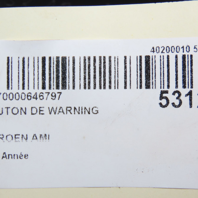 Bouton de warning occasion CITROEN 98382752ZD 5