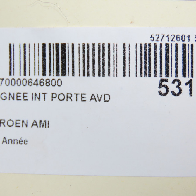 Poignee int porte avd occasion CITROEN 98382750XT 4