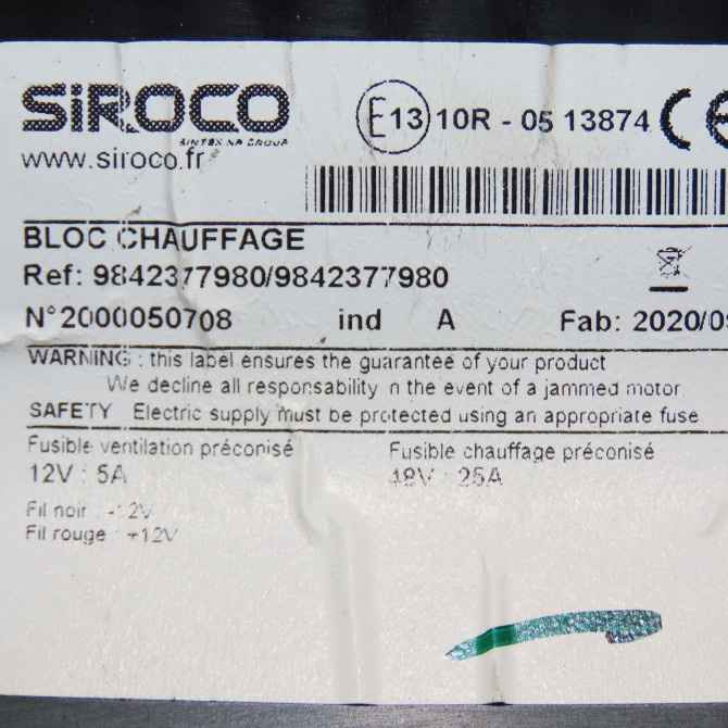 Bloc de chauffage complet occasion CITROEN 9842377980 6