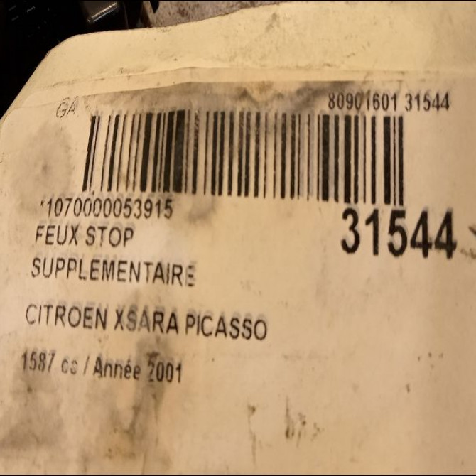 Feux stop supplementaire occasion CITROEN XSARA PICASSO Phase 1 12-1999->02-2004 6351ER 3