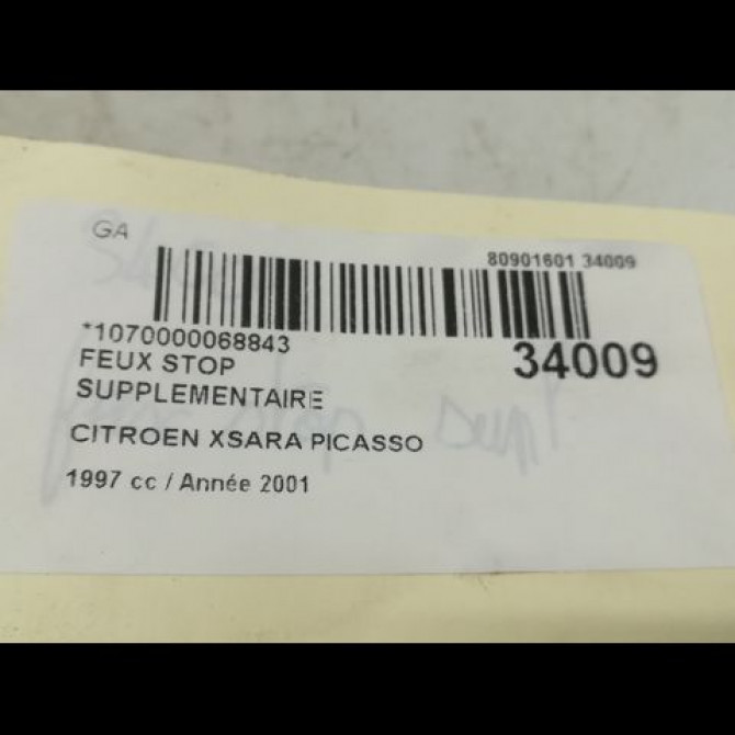 Feux stop supplementaire occasion CITROEN XSARA PICASSO Phase 1 12-1999->02-2004 2.0 HDi 6351ER 4