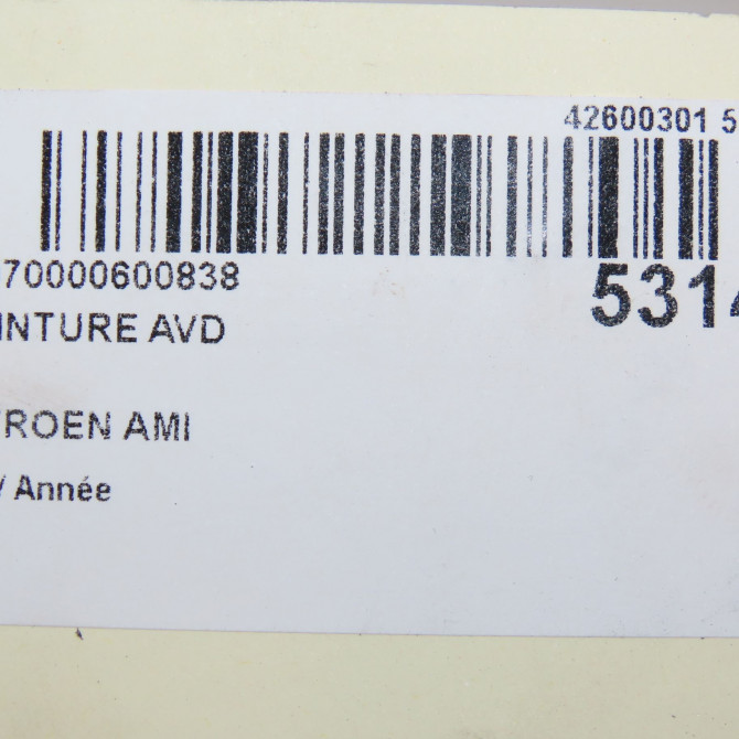 Ceinture avant droite occasion CITROEN 98391211XX 6