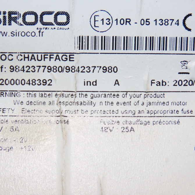 Bloc de chauffage complet occasion CITROEN 9842377980 6