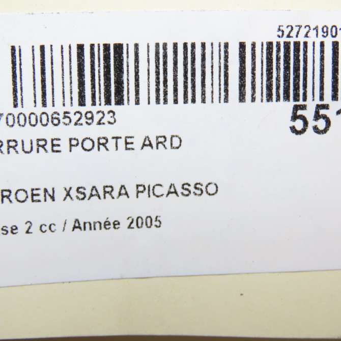 Serrure porte ard occasion CITROEN XSARA PICASSO Phase 2 02-2004->12-2010 1.6i 16v 913894 4