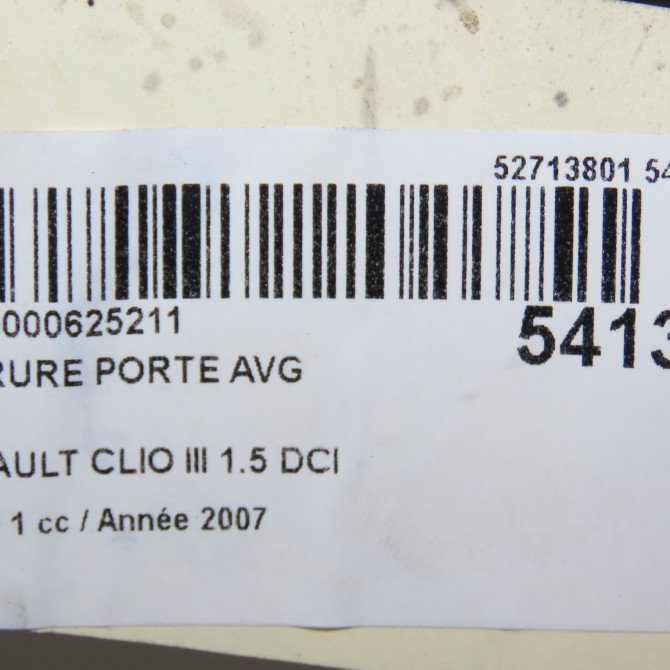 Serrure porte avg occasion RENAULT CLIO III Phase 1 09-2005->03-2009 1.5 DCI 85ch 8200300123 7