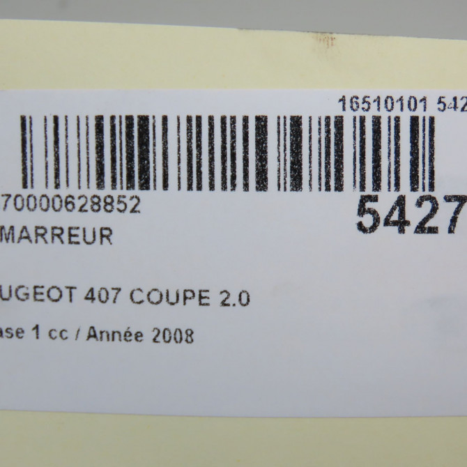 Démarreur occasion PEUGEOT 407 COUPE Phase 1 10-2005->12-2011 2.0 HDI 136ch 5802Z5 7